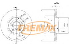 Тормозной диск для FORD FOCUS III 1.6 Ti 2012-, код двигателя MUDA, V см3 1596, кВт 88, л.с. 120, бензин, FREMAX BD3937