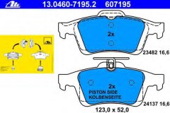 Колодки тормозные дисковые задн, для FORD FOCUS II (DA_, HCP) 1.8 Flexifuel 2006-2012, код двигателя Q7DA, V см3 1798, кВт 92, л.с. 125, Бензин/этанол, Ate 13046071952