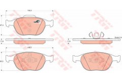 Колодки тормозные передние для FORD FOCUS универсал (DNW) ST170 2002-2004, код двигателя ALDA, V см3 1988, кВт 127, л.с. 173, бензин, TRW/Lucas GDB1532