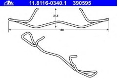 Комплект монтажный тормозных колодок AUDI для FORD FOCUS II Turnier (DA_) 1.6 Ti 2004-2012, код двигателя HXDA,HXDB, V см3 1596, кВт 85, л.с. 115, бензин, Ate 11811603401